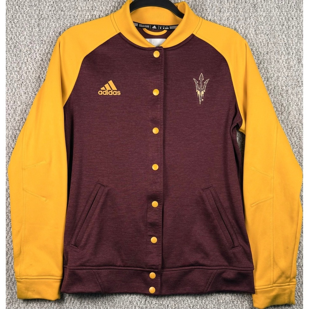 Adidas ASU Arizona State University Jacket Medium Maroon Gold Sun Devils Varsity